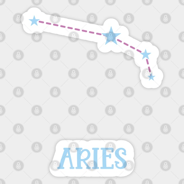 Aries Zodiac Sign Constellation Sticker by Adrian's Outline